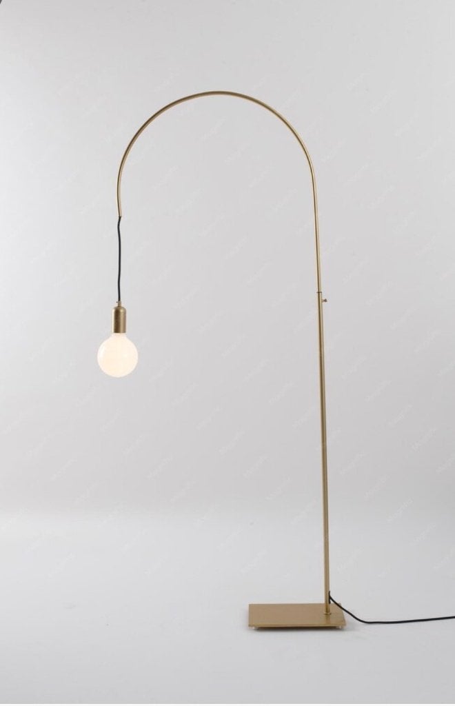 Gouden booglamp verstelbaar - design vloerlamp - 175cm, Huis en Inrichting, Lampen | Vloerlampen, Metaal, Ophalen