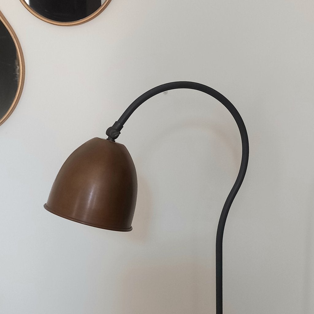 Vloerlamp Garda, Frezoli Lighting, koperen kap, Zo goed als nieuw, E27 (groot), Ophalen of Verzenden, 150 tot 200 cm