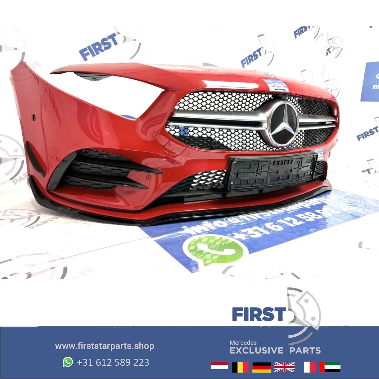 A35 AMG Bumper Mercedes A Klasse W177 V177 ROOD compleet 201, Gebruikt, -, Voor, Ophalen of Verzenden