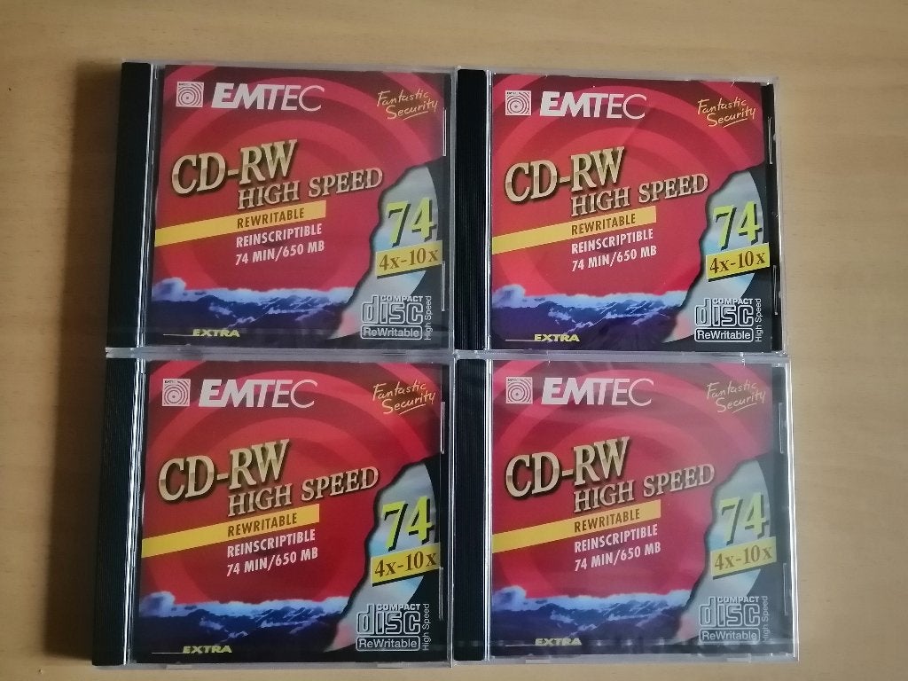 Nouveau lot 4 CD-RW réinscriptibles EMTEC (BASF), Informatique & Logiciels, Disques enregistrables, Neuf, Enlèvement ou Envoi