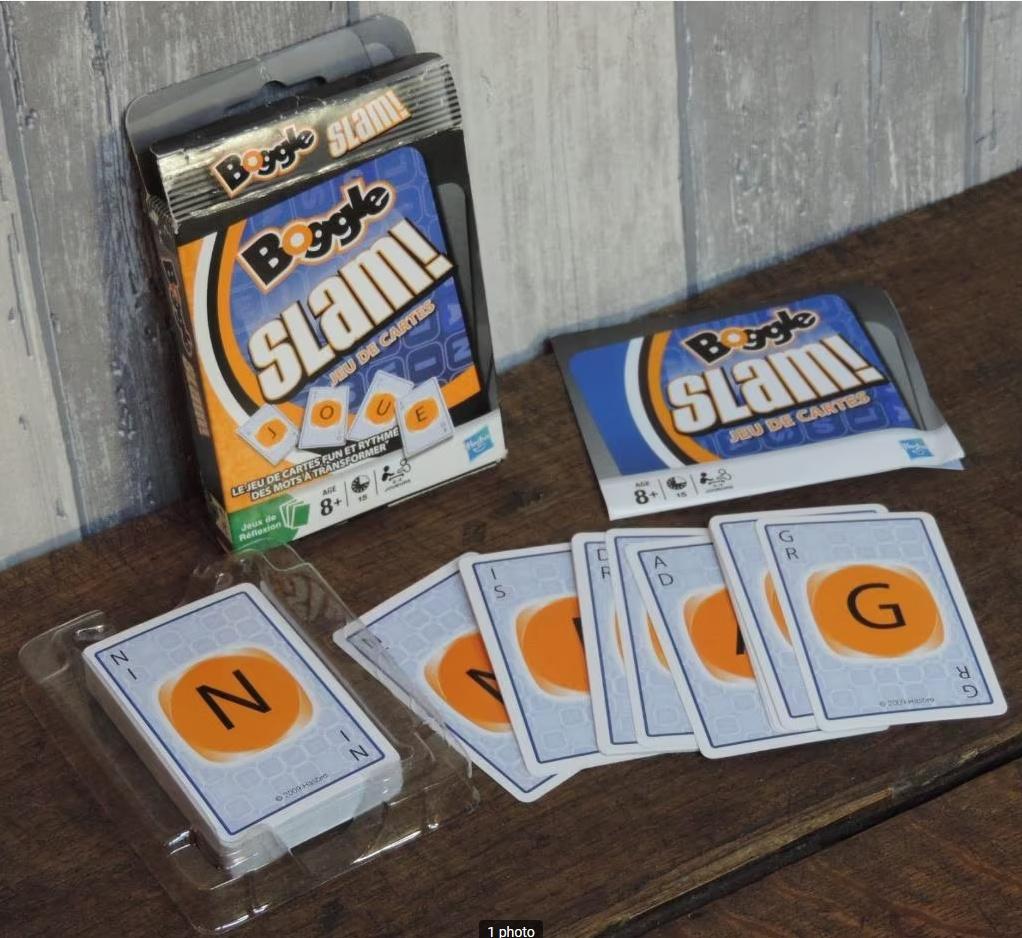 Kaartspel - Boggle Slam, Hobby en Vrije tijd, Gezelschapsspellen | Kaartspellen, Zo goed als nieuw, Een of twee spelers, Drie of vier spelers