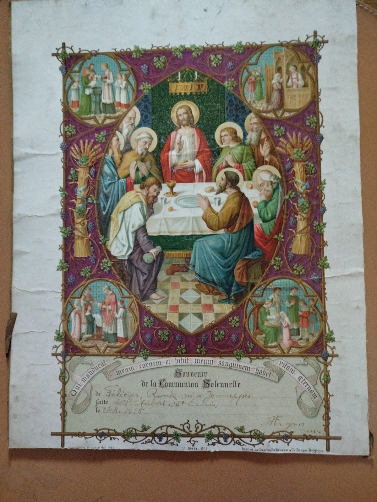 Souvenir communion solennelle 1925., Enlèvement ou Envoi