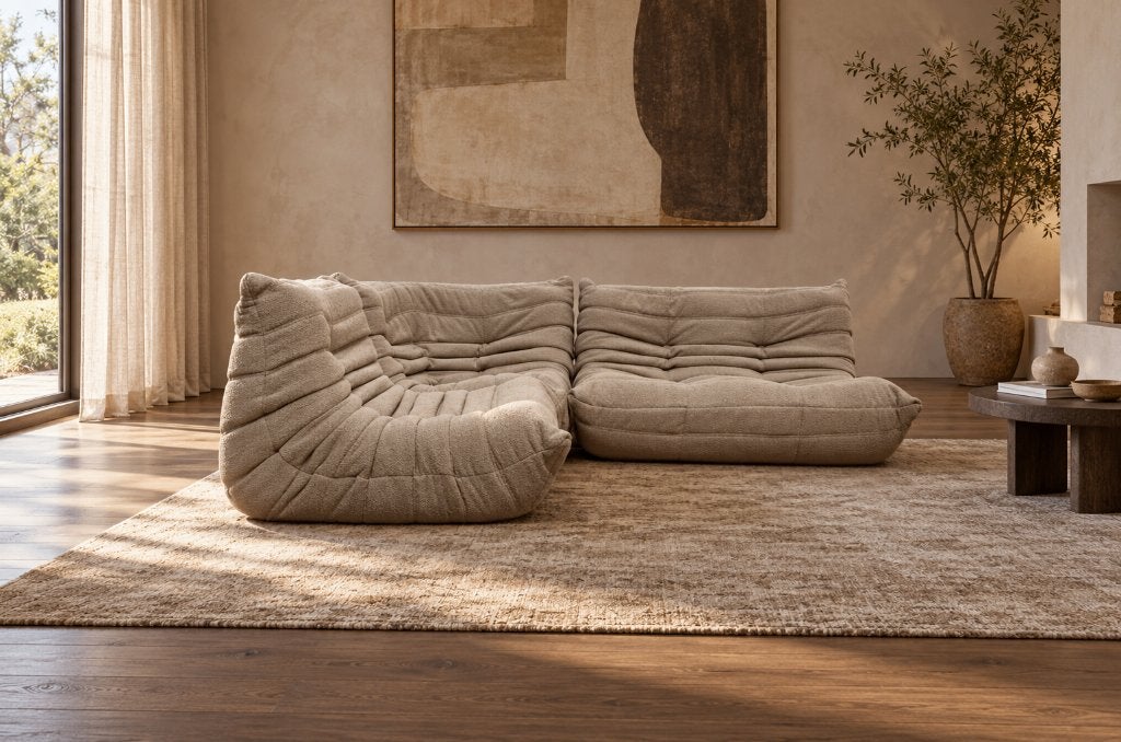 NEUF Ligne Roset Togo Ensemble 3 Pièces Taupe + GARANTIE, Maison & Meubles, Neuf, 150 cm ou plus, Tissus, Design Bank Bankstel Zetel Hoekbank Ligne Roset