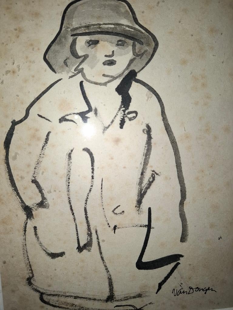 Aquarelle sépia de Kees van Dongen, Enlèvement