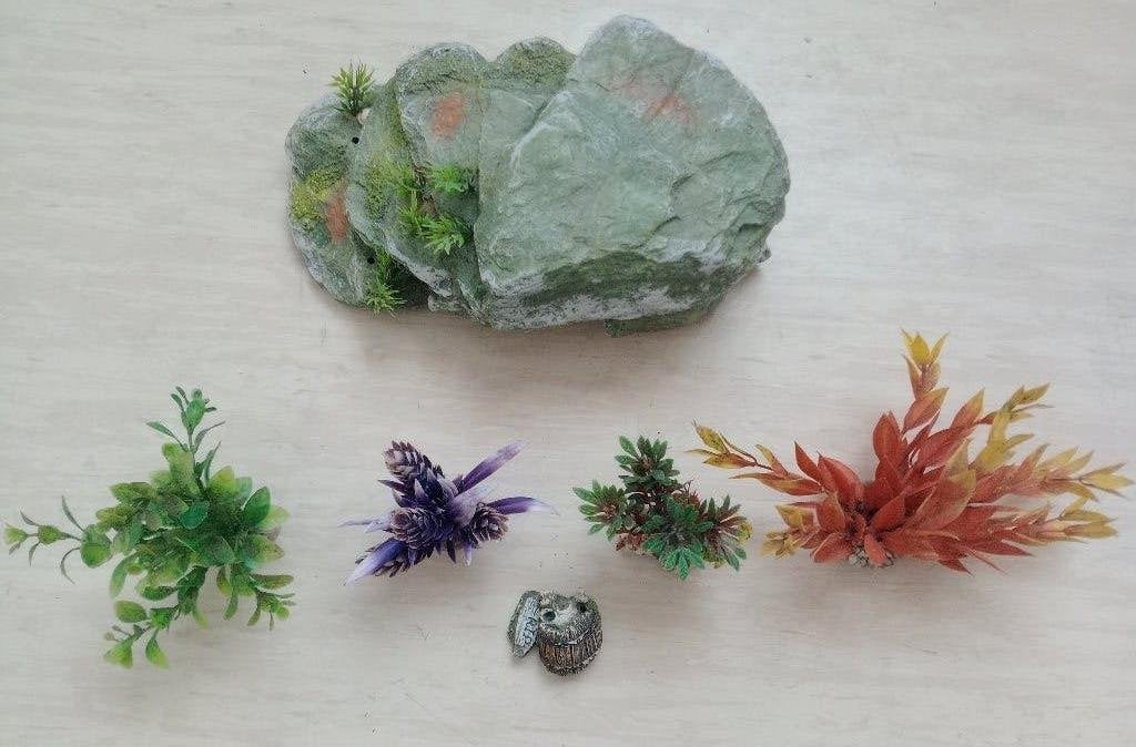 Décoration complète pour aquarium, Decoratie, Plantes incluses, Enlèvement ou Envoi, Comme neuf