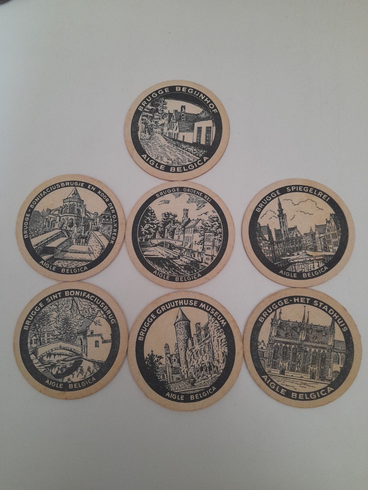 7 bierviltje  Brugge  aigle belgica   bieren bab, Verzamelen, Ophalen of Verzenden