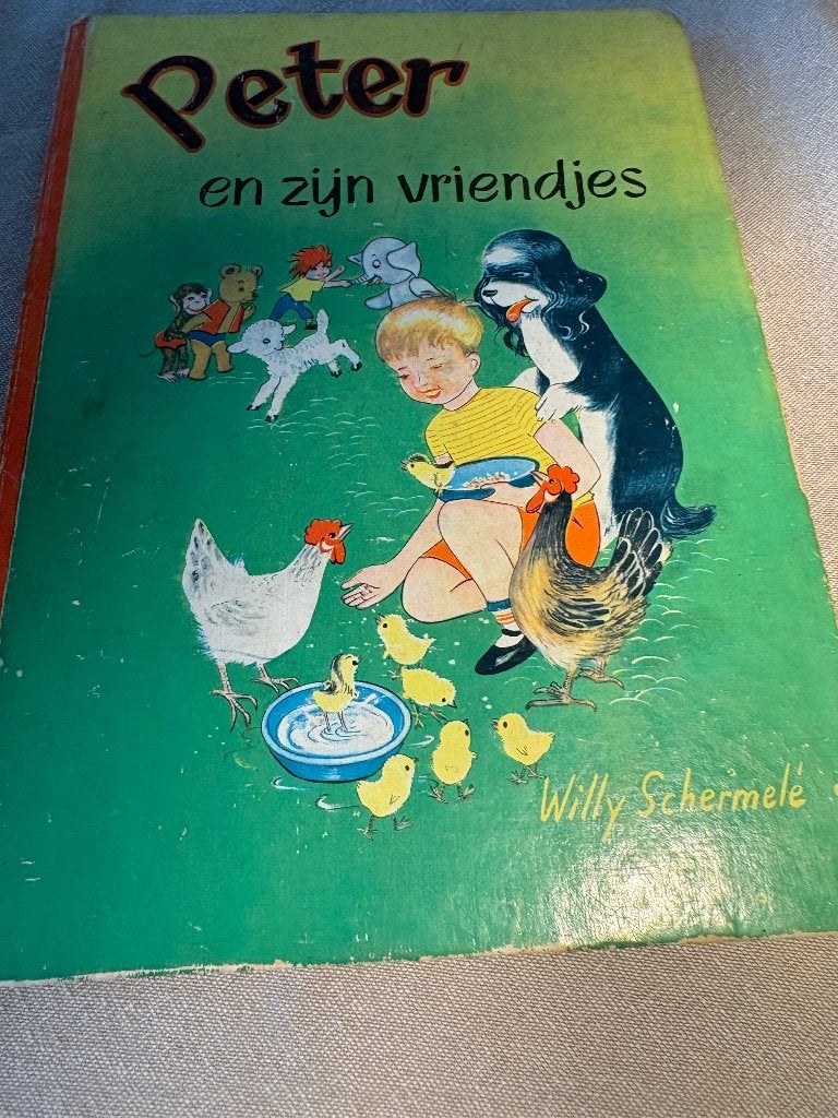 vintage kinderboek. Peter en zijn vriendjes, Gelezen, 5 of 6 jaar, Fictie algemeen, Jongen of Meisje