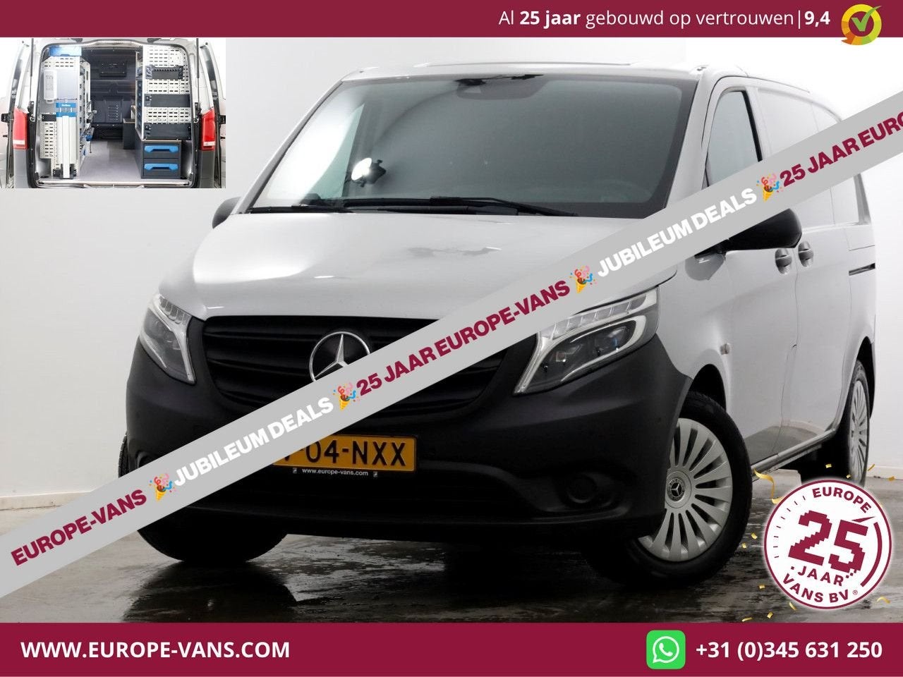 Mercedes-Benz Vito 114 CDI 136pk Compact 9G Automaat 2x Schu, Auto's, Bestelwagens en Lichte vracht, Bedrijf, ABS, Airconditioning