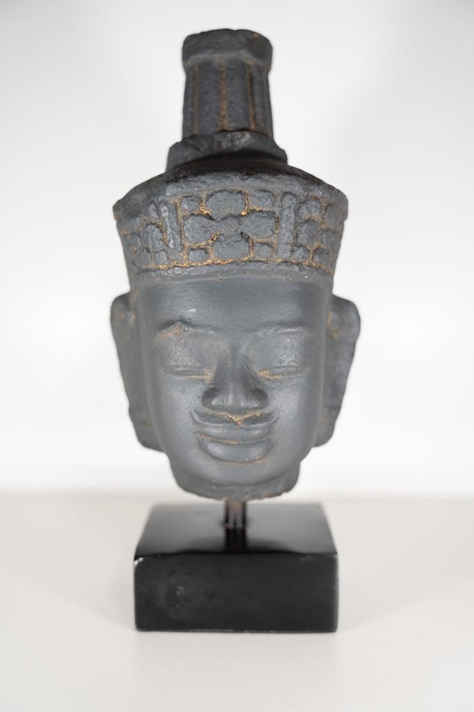 Bouddha à pied vintage — Poterie — années 1960 — 29 cm, Antiquités & Art, Envoi