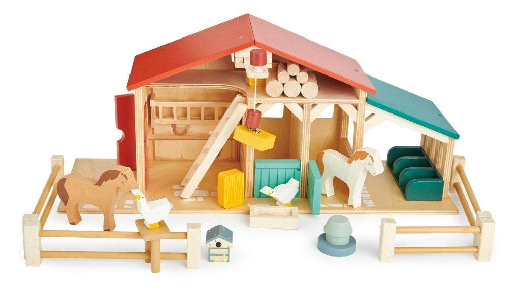 Houten boerderij incl. accessoires, Kinderen en Baby's, Speelgoed | Houten speelgoed, Nieuw, Overige typen, Ophalen of Verzenden