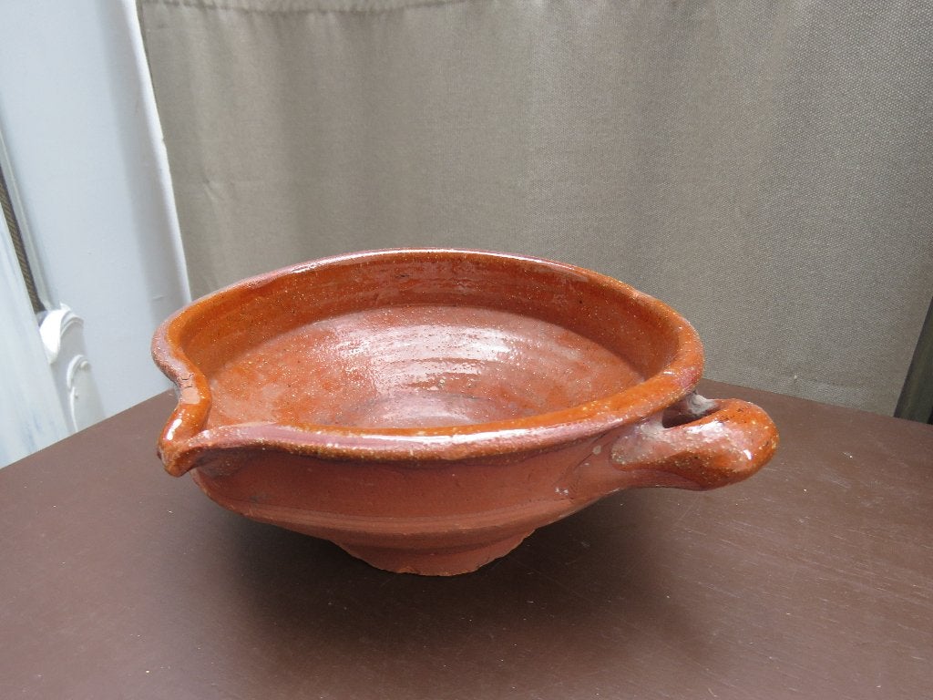 Franse terracotta zuivelbowl confitbowl periode 1920, Antiek en Kunst, Antiek | Keramiek en Aardewerk, Ophalen of Verzenden