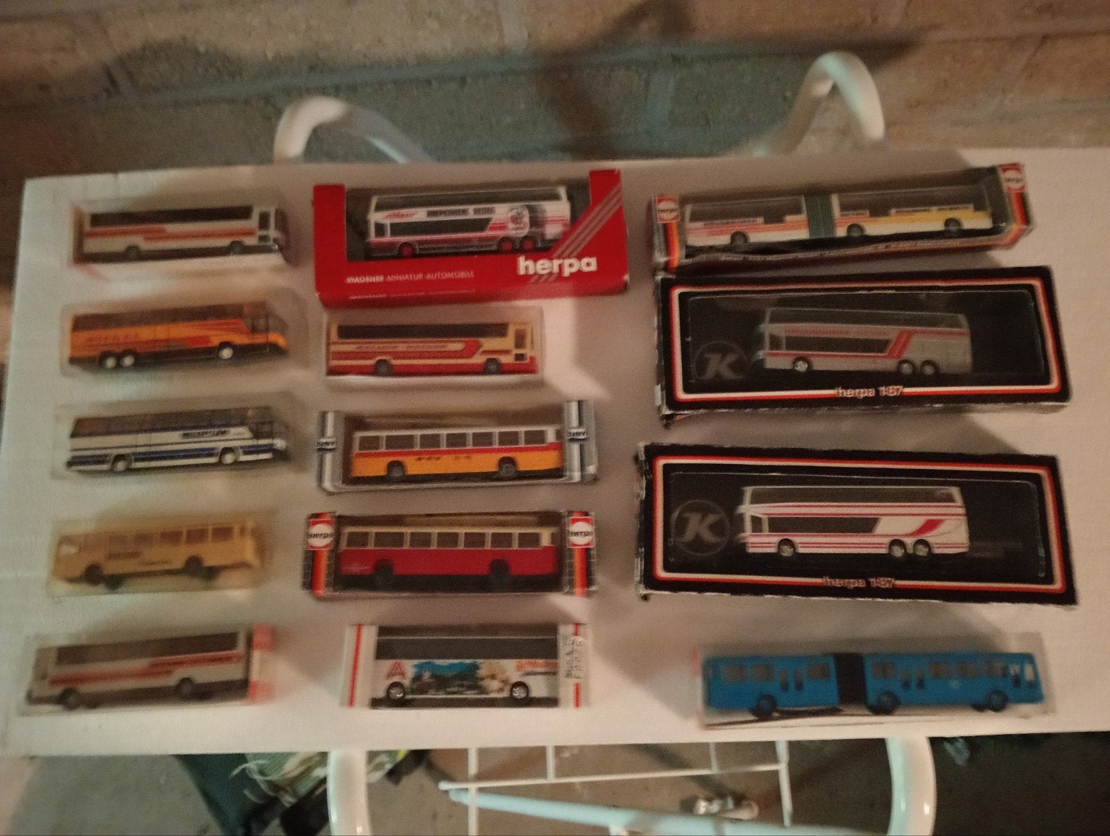 Verzameling bussen schaal 1:87. 14 x herpa wiking efsi, Ophalen of Verzenden