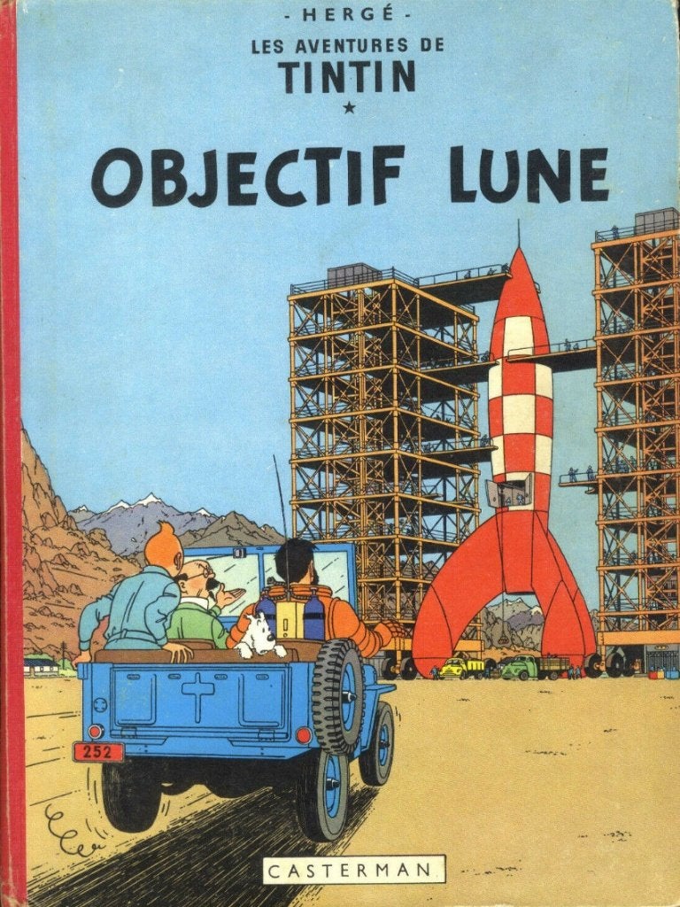 Tintin et Milou – Objectif lune T16 RE, Livres, Enlèvement ou Envoi, Une BD, Utilisé, Hergé