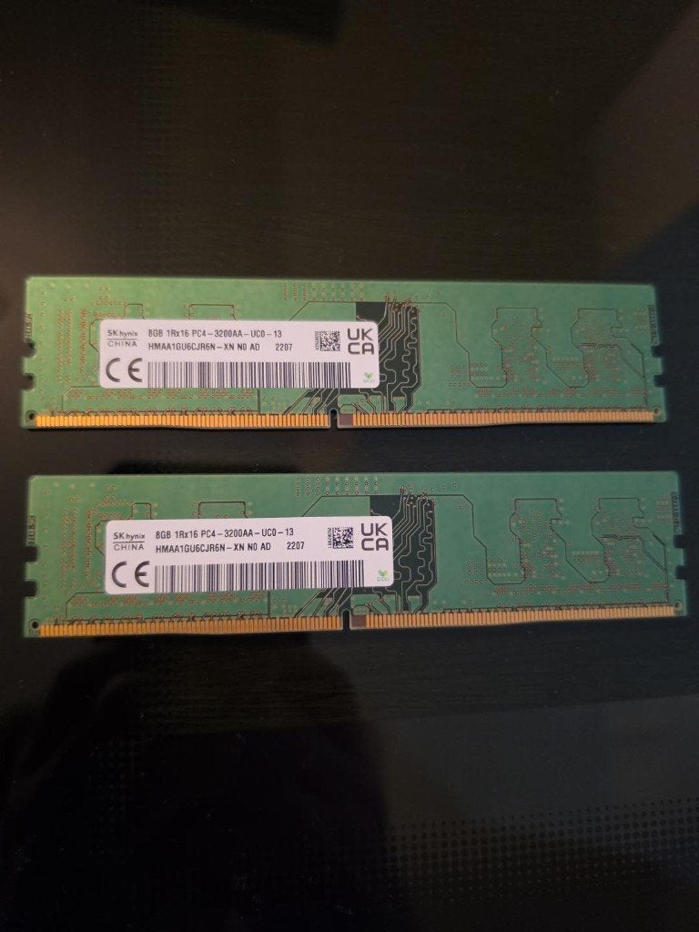 2 8GB SK hynix DDR4 RAM – 3200MHz, Computers en Software, RAM geheugen, Gebruikt, Verzenden, DDR4, Desktop