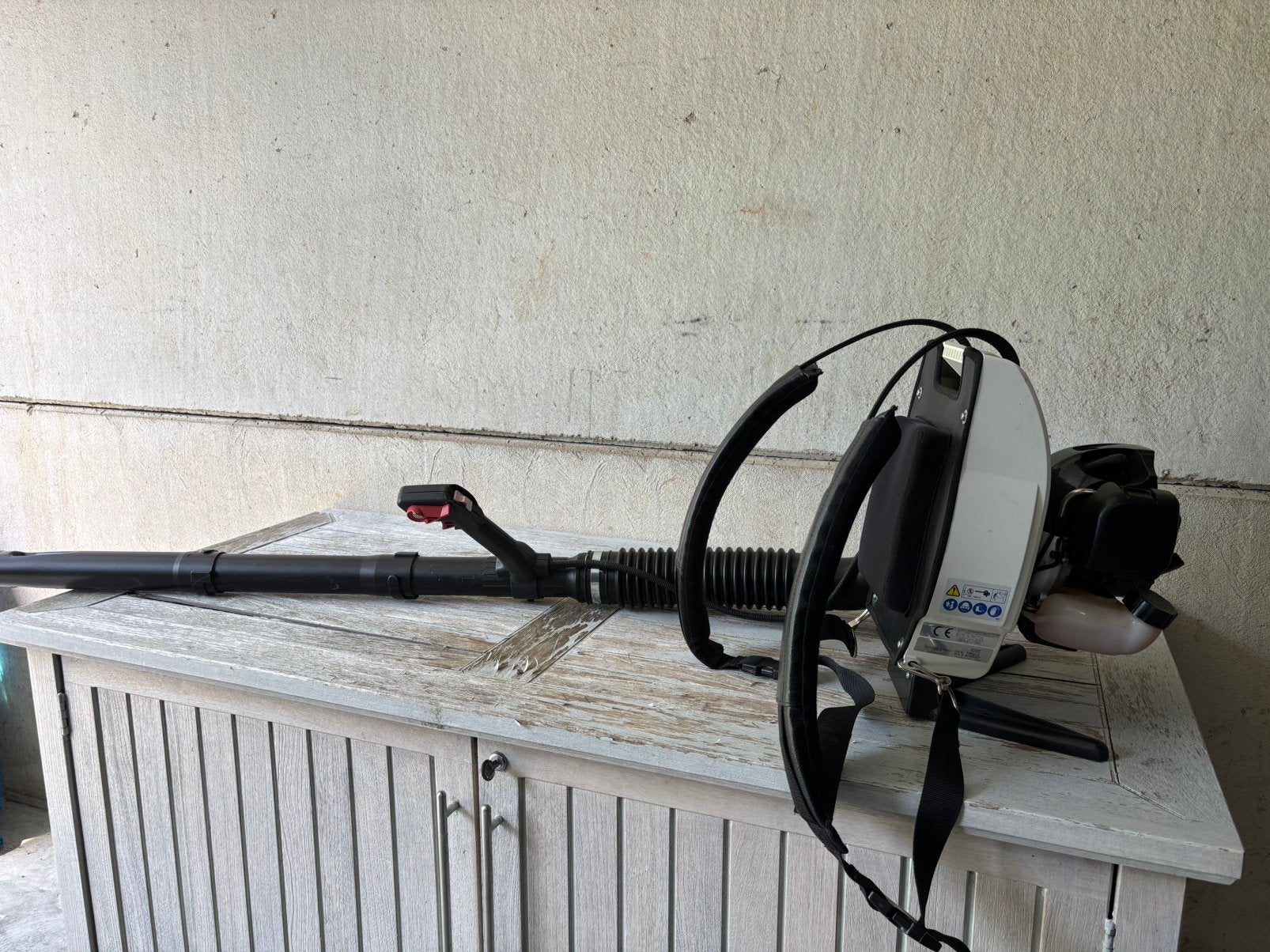 Bladblazer, Tuin en Terras, Ophalen, Gebruikt, Benzine, Ruggedragen