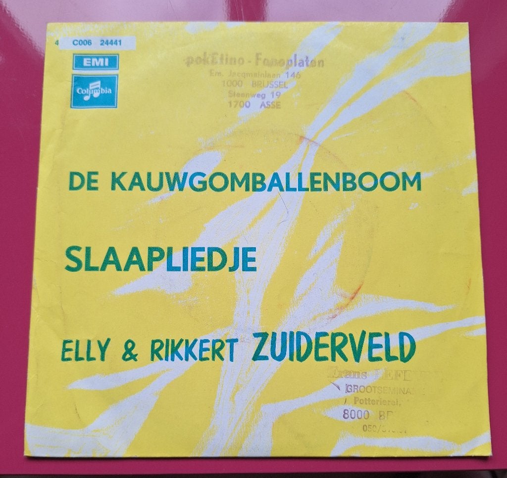 Elly & Rikkert Zuiderveld- De kauwgomballenboom, Cd's en Dvd's, Ophalen of Verzenden, Zo goed als nieuw, 7 inch