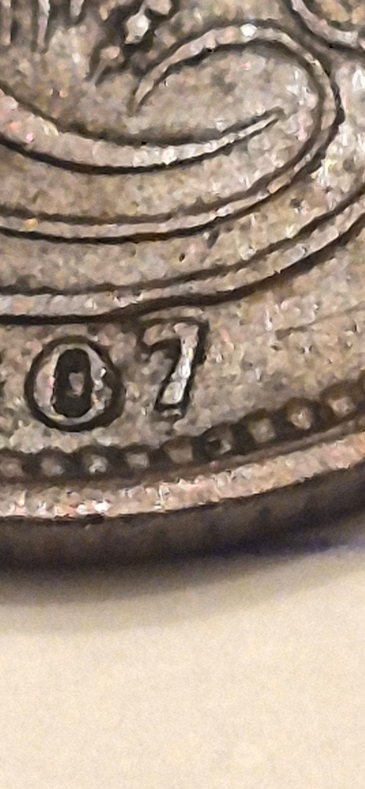 Zeer zeldzame 1cent koper 1907Frans dubbele 7 zuid leopold 2, Ophalen of Verzenden, Overig, Losse munt