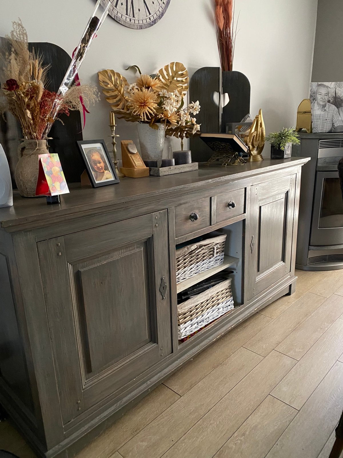 Dressoir grijs, Huis en Inrichting, Kasten | Dressoirs, Ophalen, Zo goed als nieuw