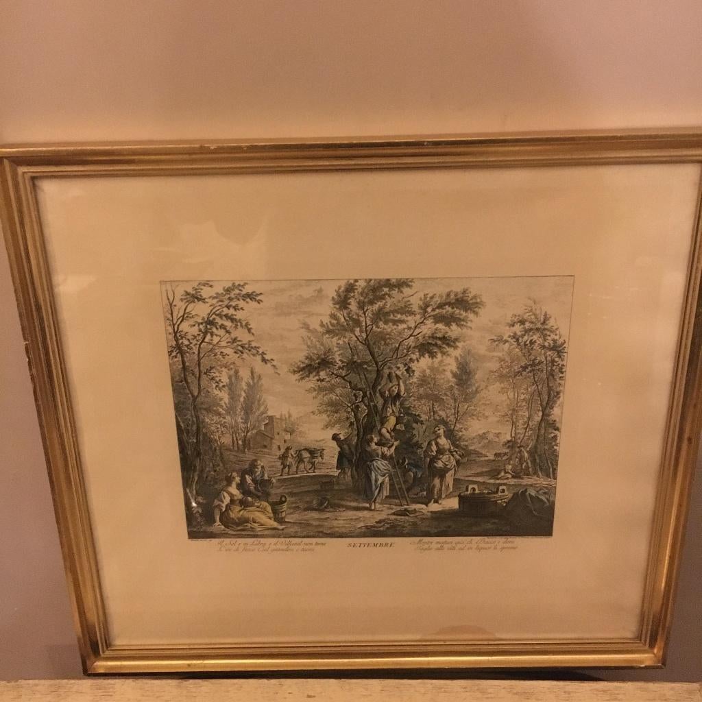 Eau forte de Benedetto Eredi (1750-1812) : "Settembre", Antiek en Kunst, Kunst | Etsen en Gravures, Ophalen of Verzenden