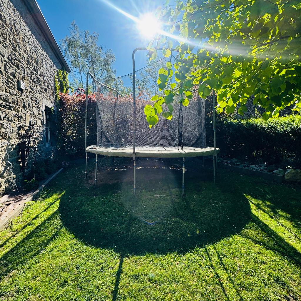 Trampoline Domyos MT365 – Ø 365 cm avec filet, Jardin & Terrasse, Jardin & Terrasse Autre, Enlèvement, Utilisé