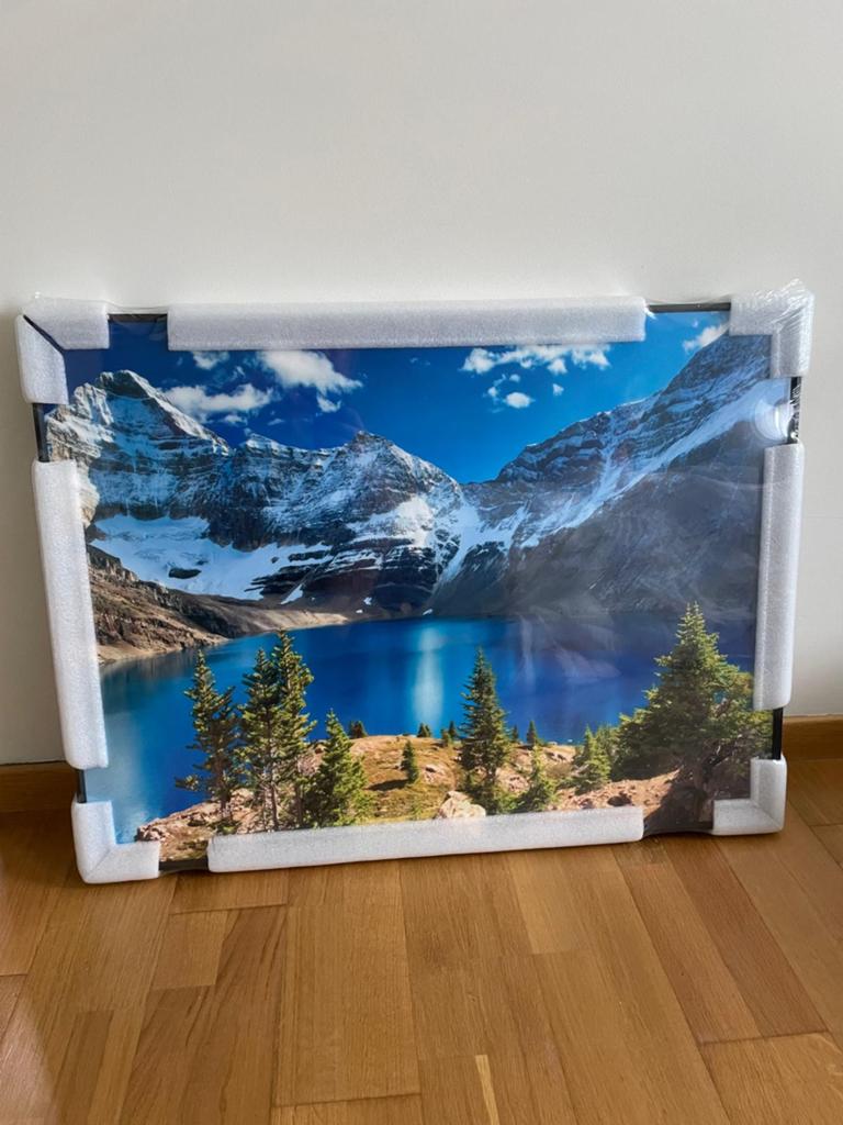8K digitale print op kristal glas met zwart alluminium Kader, Antiek en Kunst, Ophalen of Verzenden