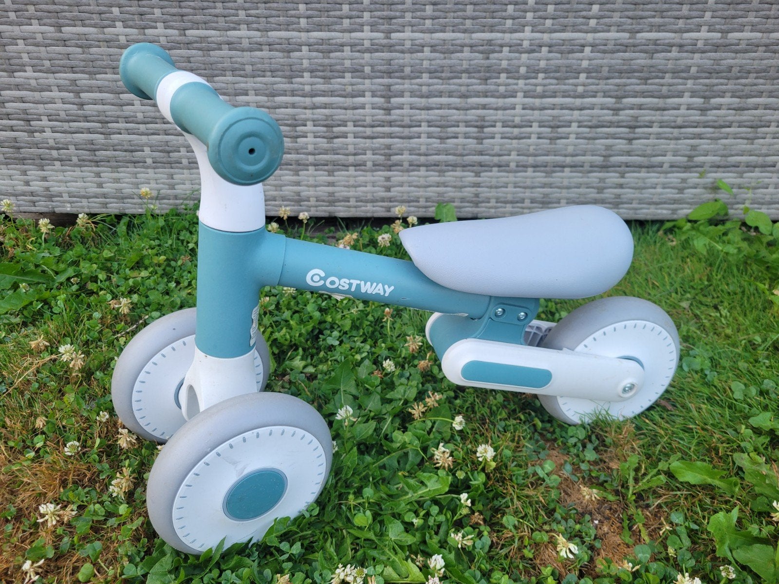 COSTWAY Baby Balance Bike 4 Roues Blue, Zo goed als nieuw, Loopfiets