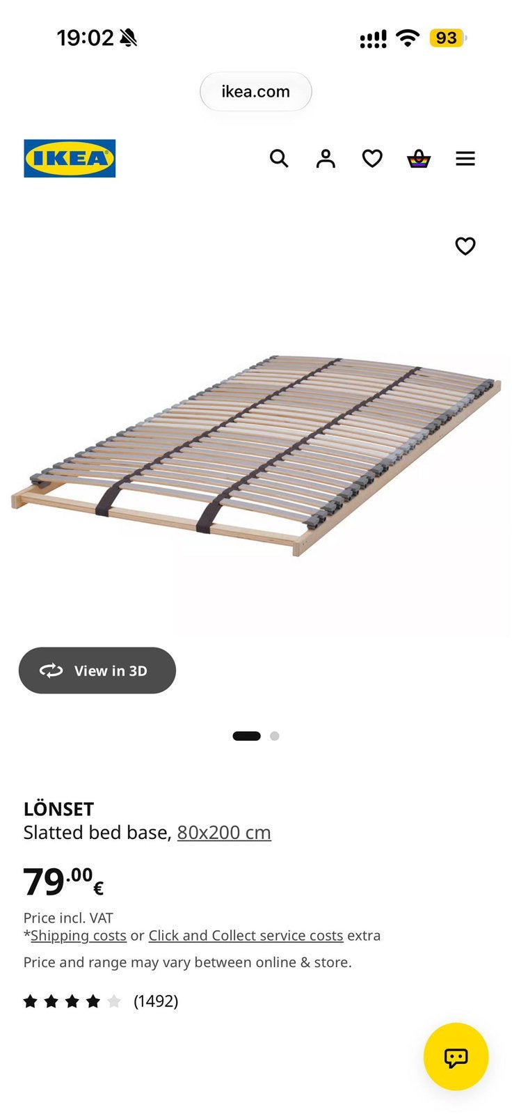 2x IKEA LÖNSET lattenbodem 80x200 cm – €90 voor beide, Ophalen, Zo goed als nieuw, 200 cm
