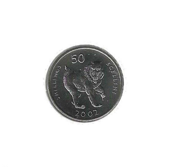 Somalië, 50 Shillings 2002, Mandrill., Timbres & Monnaies, Monnaies | Afrique, Enlèvement ou Envoi, Autres pays, Monnaie en vrac