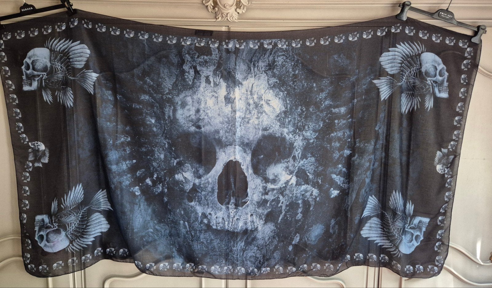 Sasha berry Paris grote sjaal met skull, Ophalen of Verzenden, Sjaal