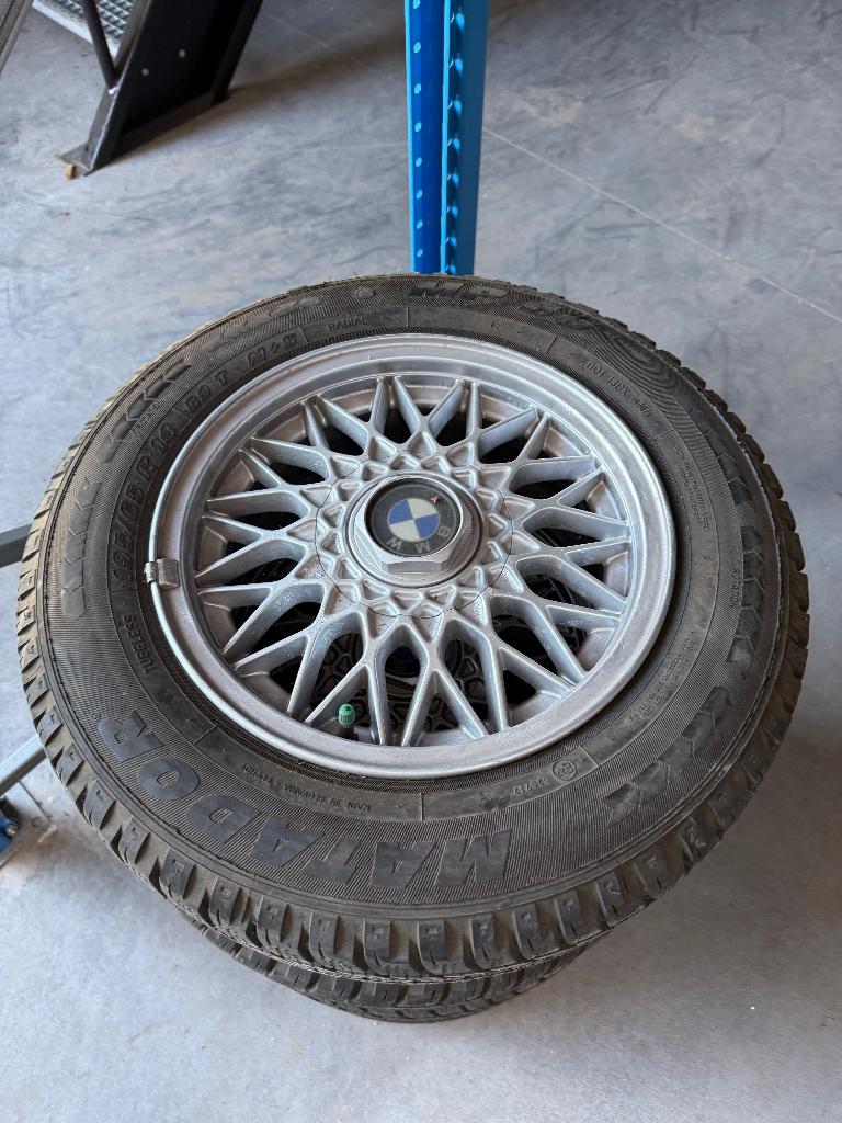 BMW E30 velgen kruisspaak 14" BBS met centercaps!, Ophalen, 14 inch, Velg(en)