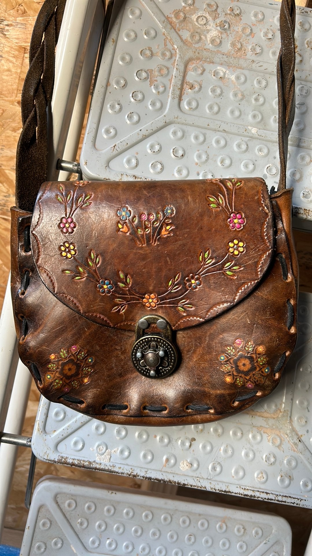 Vintage leren tas, Ophalen of Verzenden, Gebruikt