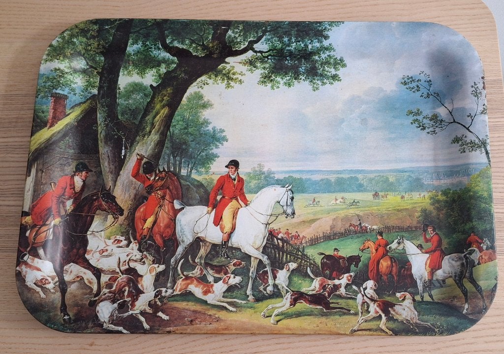 Ancien plateau en métal Chasse à courre Carle Vernet, Enlèvement ou Envoi