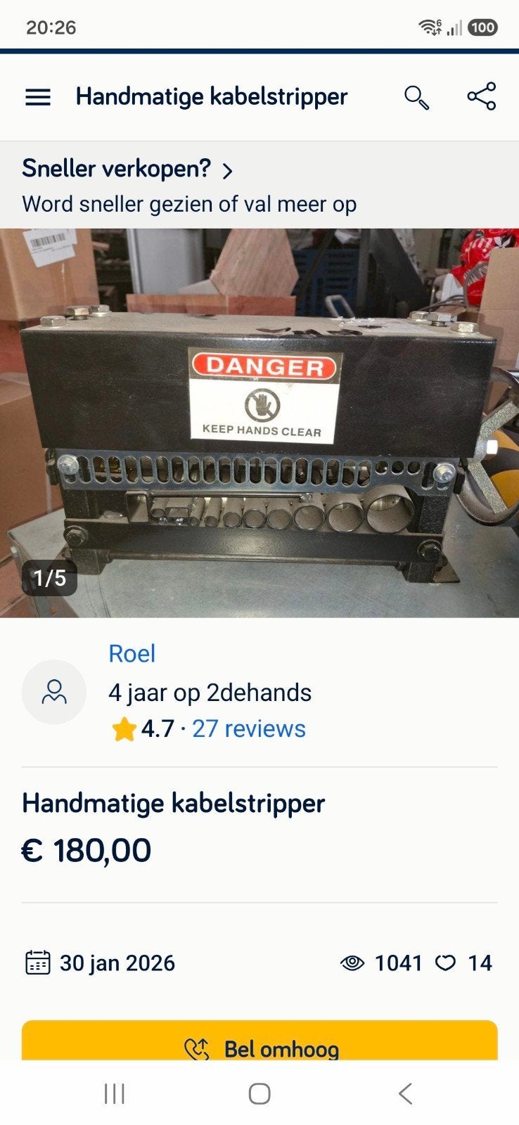 Handmatige kabelstripper, Ophalen, Nieuw