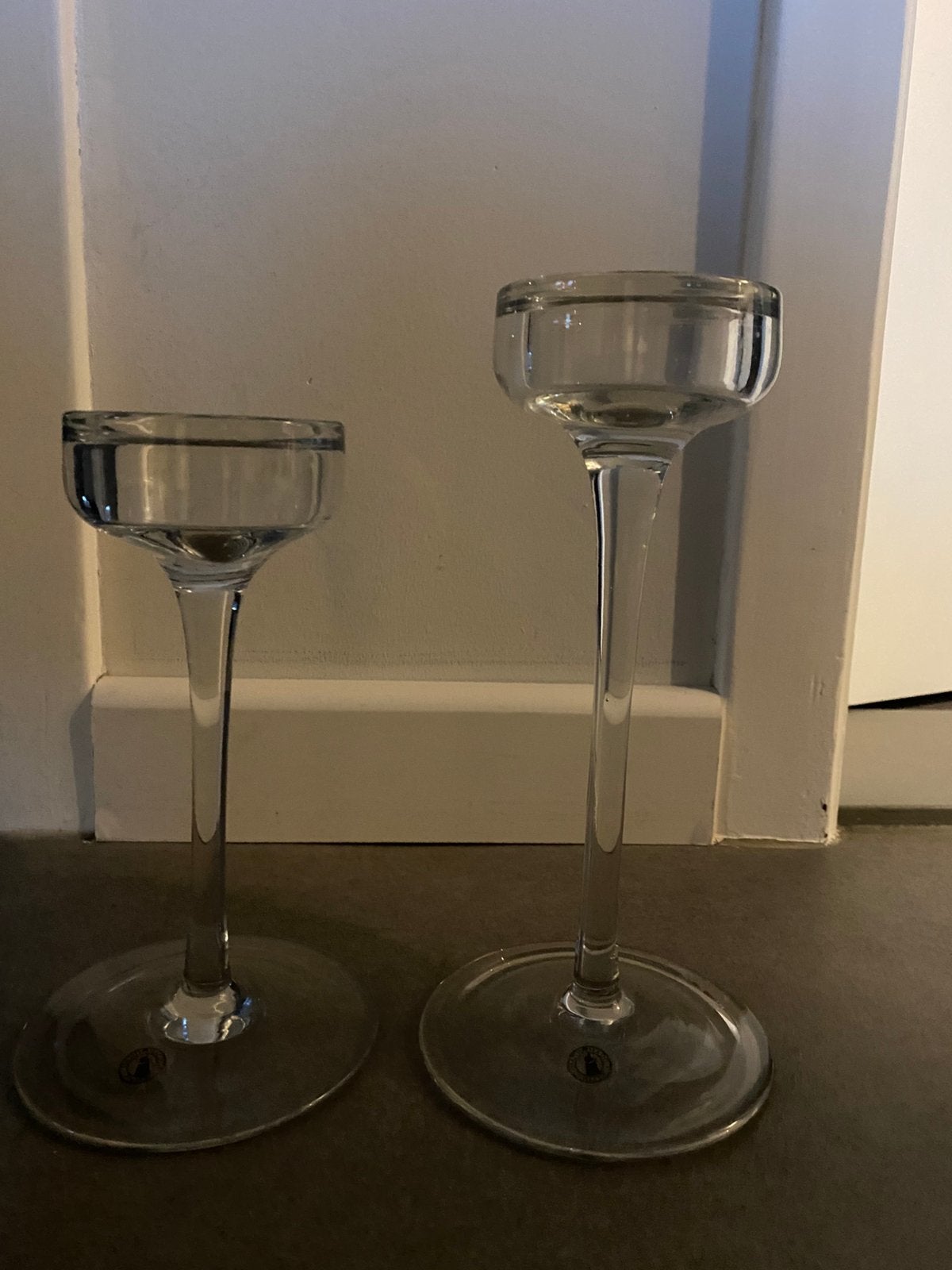 Ikea Blomster 2 kandelaars glas, Huis en Inrichting, Ophalen of Verzenden, Zo goed als nieuw, Glas, IKEA