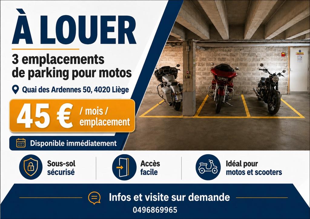 Parking moto à louer