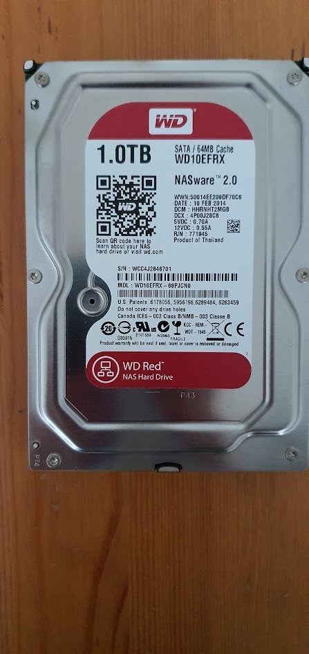 WD Red Nas HDD 1T, Computers en Software, Intern, HDD, Ophalen of Verzenden, Zo goed als nieuw