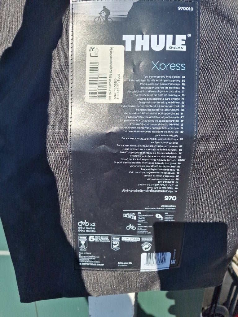 Fietsdrager Thule Xpress 970, Ophalen, 2 fietsen, Zo goed als nieuw, Trekhaakdrager
