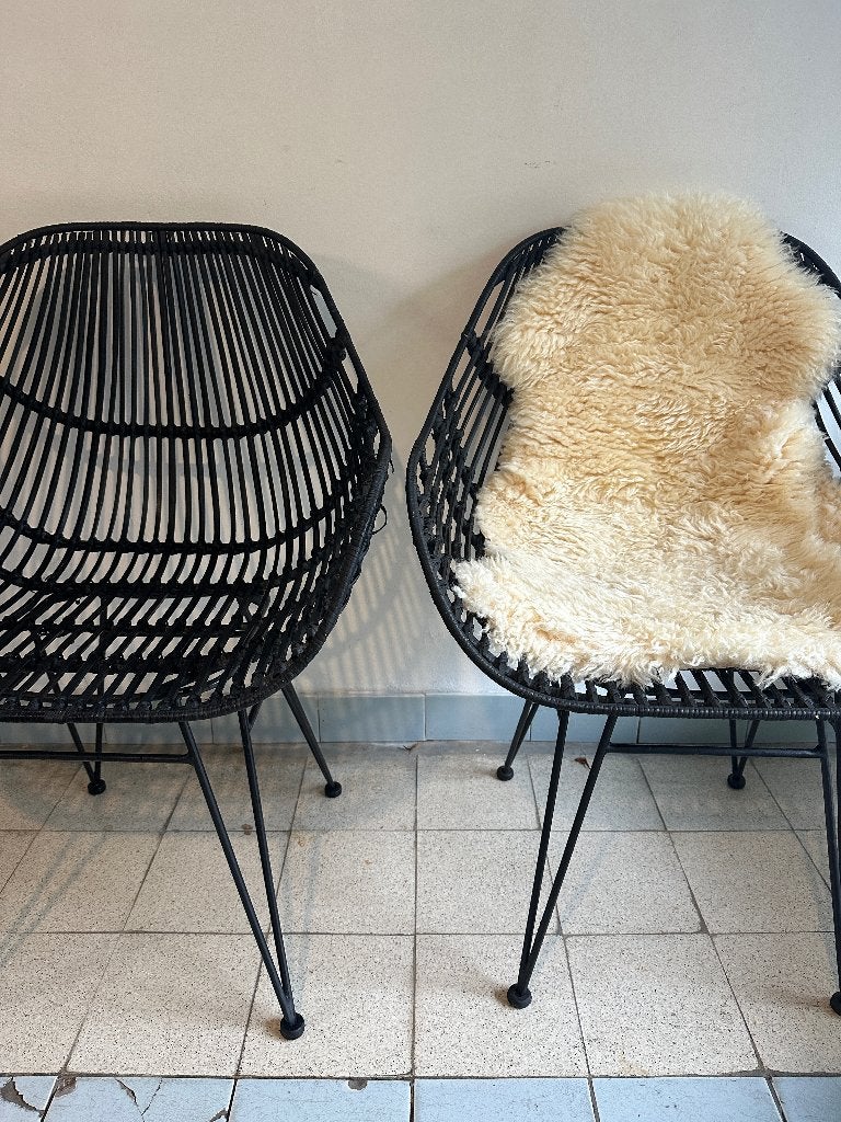 Eetkamerstoel rotan zwart GIGA meubel, Huis en Inrichting, Ophalen, Gebruikt, Zwart, Twee