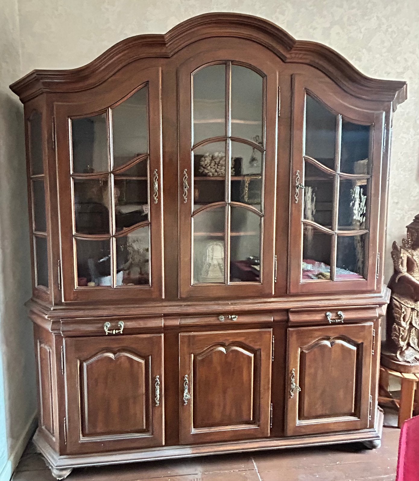 Grote houten kast, Ophalen, Gebruikt, Glas