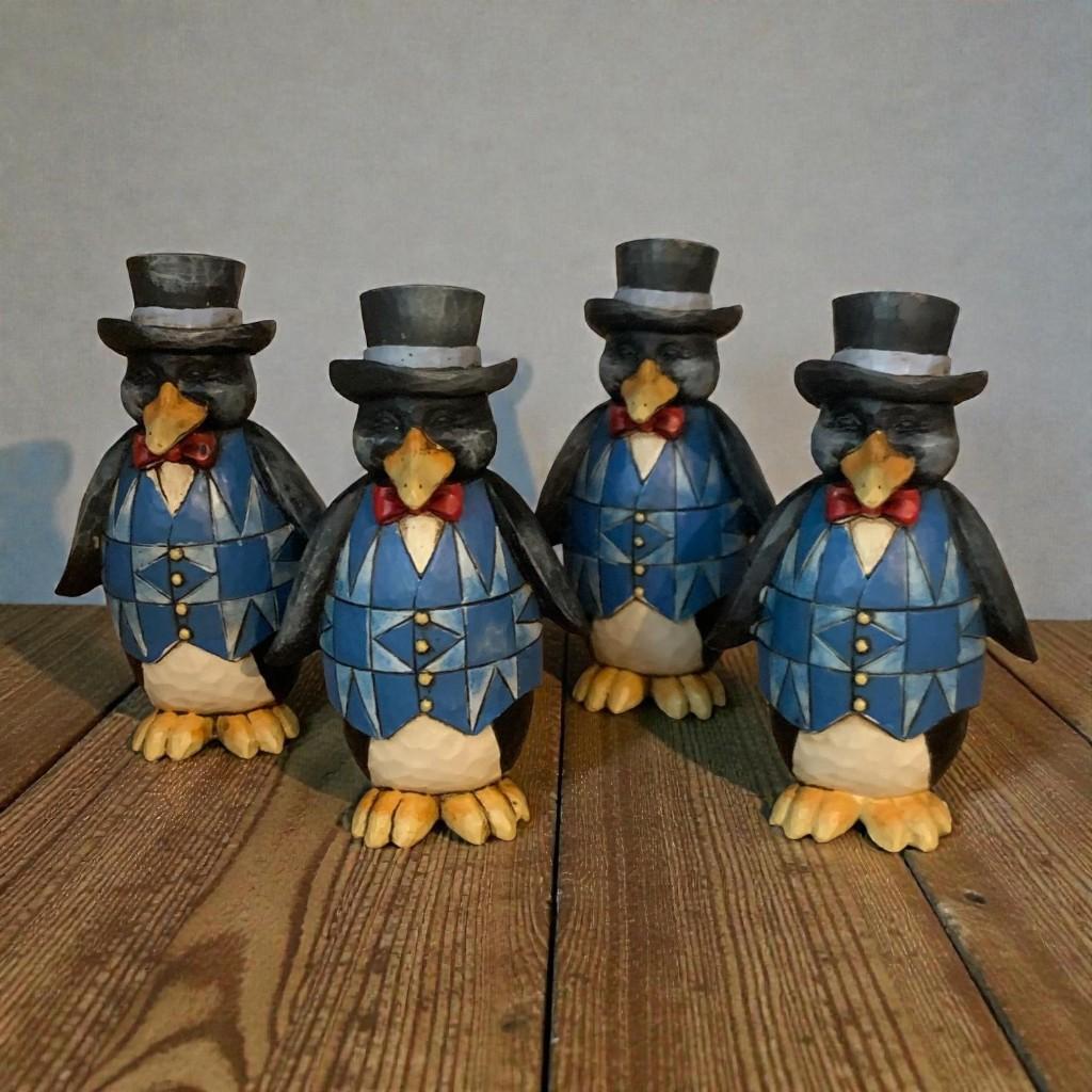 Jim Shore Mini Penguin Set de 4 figurines Pingouins Neufs, Enlèvement ou Envoi, Neuf, Animal