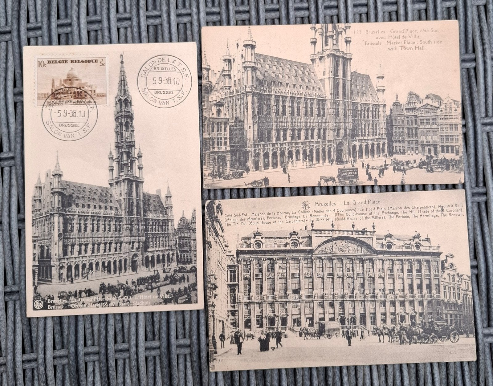 Bruxelles, Grand Place. Lot de 3 cartes postales, Enlèvement ou Envoi, Bruxelles (Capitale)