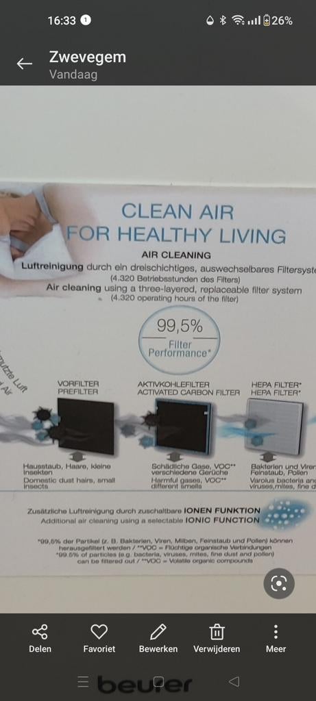 Clean Air : air pur hypoallergénique et air sain, Electroménager, Enlèvement