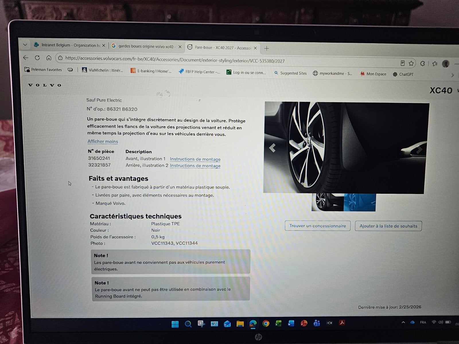 Origineel XC40 carpoolspatbord behalve puur, Auto-onderdelen, Ophalen, Gebruikt, Volvo, Spatbord