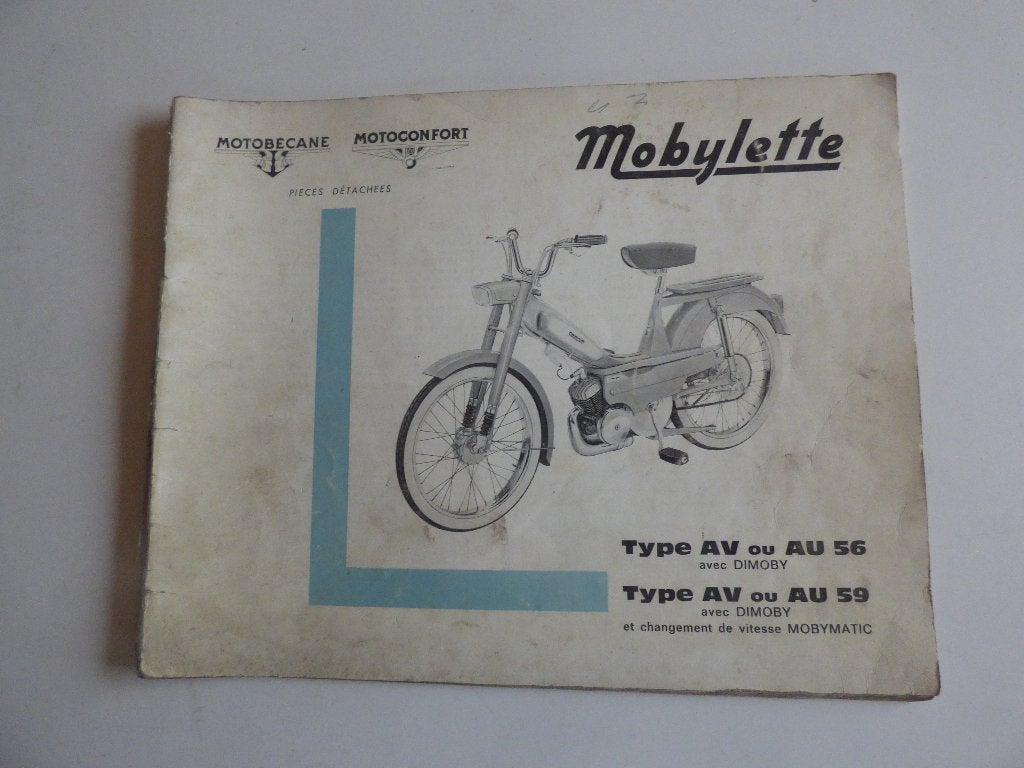 LISTE DES PIÈCES MOBYLETTE MOTOBECANE AV/AU56 & AV/AU59, Vélos & Vélomoteurs, Enlèvement ou Envoi, Utilisé