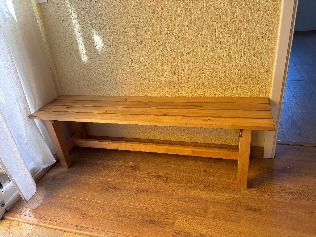 Grenen zitbank 150cm, 2-3p, Enlèvement, Utilisé, Bois