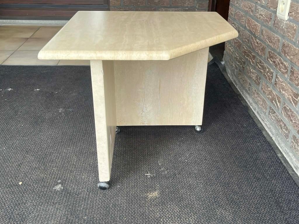 Travertin salontafel  / bijzettafel 50x50x43, Huis en Inrichting, Ophalen of Verzenden