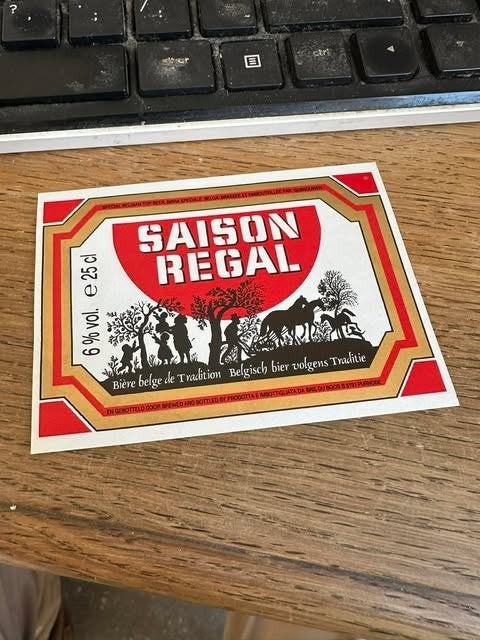 saison regal etiket label 25 cl, Ophalen of Verzenden, Nieuw, Overige typen, Overige merken