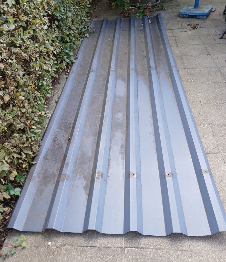 3 Profielplaten dak 1,10m x 3,50 m met schroeven, Ophalen, Gebruikt, Overige materialen