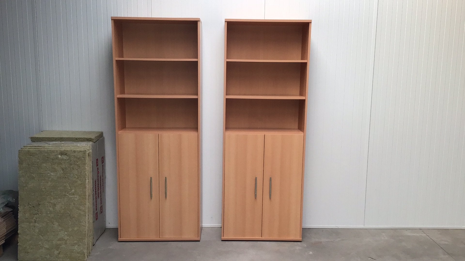 2 propere identieke bureaukasten in kleur beuk, Huis en Inrichting, Ophalen, Zo goed als nieuw