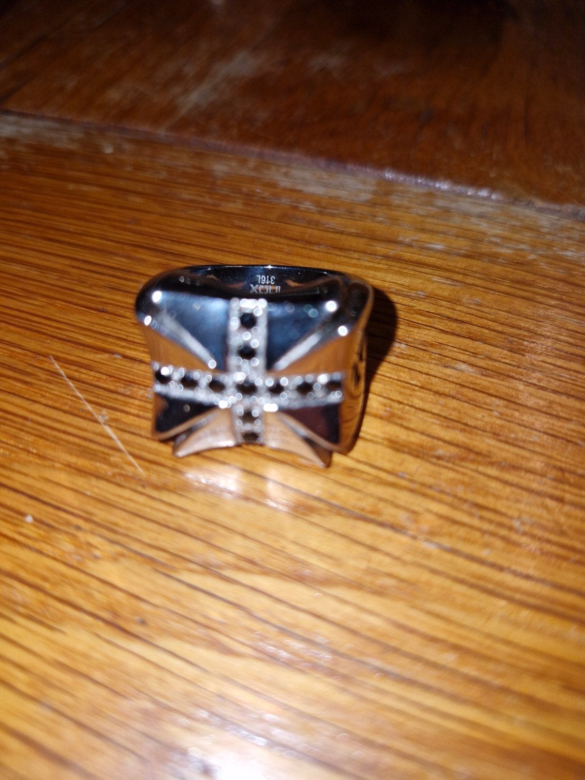 chevalière acier croix de Malte, Bijoux, Sacs & Beauté, Bagues, Comme neuf, Argent, Fer ou Acier, Homme